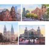 Julius Legaspi, Church, watercolor on paper