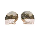 Untitled I and II by Unidentified artist, oil on mother of pearl, offered Jul 2022