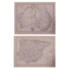a) Map of Australia by Keith Johnston F.R.S.E b) Map of Spain and Portugal by Keith Johnston F.R.S.E by Two Maps, a) engraved & printed by W. & A.K. Johnston, Edinburgh & London b) engraved & printed by W. & A.K. Johnston, Edinburgh &, offered Apr 2022