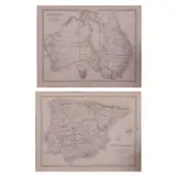 Two Maps, a) Map of Australia by Keith Johnston F.R.S.E b) Map of Spain and Portugal by Keith Johnston F.R.S.E, a) engraved & printed by W. & A.K. Johnston, Edinburgh & London b) engraved & printed by W. & A.K. Johnston, Edinburgh & London
