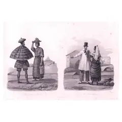 François-Edmond Pâris, Manille: Tagals Homme et Femme and Illocos Homme et Femme, etching