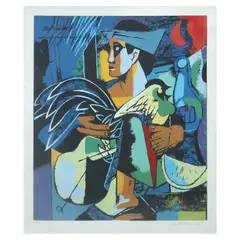 Sabungero by Angelito Antonio, 34/50 serigraph, offered Apr 2022