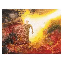 Transformation by Mark Alcalde, mixed media on canvas, offered Apr 2022