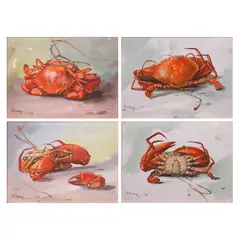 a) Alimango Series 1
b) Alimango Series 2
c) Alimango Series 3
d) Alimango Series 4 by Jd Castro, oil on canvas, offered Apr 2022