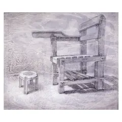 Jonathan L. Joven, Diskurso, mixed media on canvas