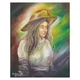 Christian “Cross” Endozo, Lady in White, oil on canvas