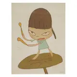 Yoshitomo Nara, Marching on a Butterbur Leaf, 2020, offset lithograph in colors