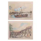 Felipe V. Adriano, a) Puente Colgante, Quiapo at
Casco sa Pasig, 1860
b) Plaza Cervantes, a) print b) print