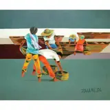 By the Seashore by Oscar Zalameda, oil on canvas, offered Jan 2022