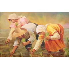 Isabelo Quiles, Planting Rice, oil on canvas