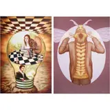 Cyril Turao, a) Untitled
b) Bee as Female Reproductive Organ, a) oil on canvas b) oil on canvas