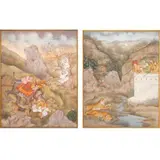 D. Sanyal, Tigers (diptych), 7 1/2” x 6” (19 cm x 15 cm) each