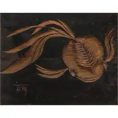 Untitled (Fish) by Virginia Ty-Navarro, carved wood, offered Jan 2022