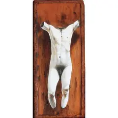 Skin by Ronald Ventura, oil on wood, offered Jan 2022