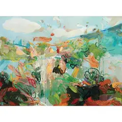 Ngarai Sianok Landscape by Erizal As, oil on canvas, offered Jan 2022