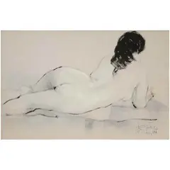 Nude by Gig de Pio, oil on paper, offered Jan 2022