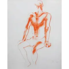 Antonio Leaño, Nude, pastel on paper