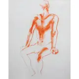 Antonio Leaño, Nude, pastel on paper