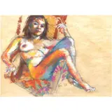 Portrait of a Model by Jerry Elizalde Navarro, pastel on paper, offered Jan 2022