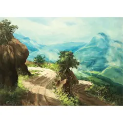 Mountain View by Gabriel Custodio, oil on canvas, offered Jan 2021