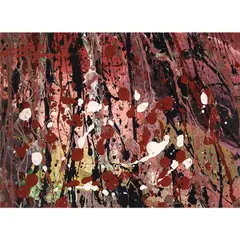Abstract by Godofredo Mendoza, oil on board, offered Jan 2021