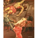 Juanito Torres, Behind The Scene, oil on canvas