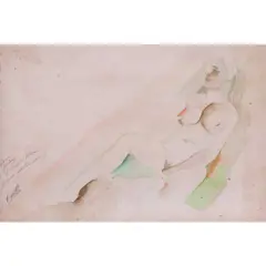 Nude by Eduardo Castrillo, watercolor on paper, offered Oct 2021