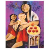 Vendors by Mauro Malang Santos, oil on canvas, offered Oct 2021