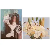 a) Abstract
b) Asiatic Lilies by a) G. C Castro b) Lita Wells, offered Oct 2021