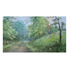 Leo Meneses, Sa Libis ng Nayon, oil on canvas