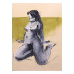 Ed de Guzman, Nude, charcoal on paper