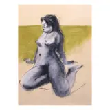 Ed de Guzman, Nude, charcoal on paper