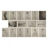 Jonathan Mallari, 16 Nudes, graphite on paper