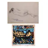 a.) Nude  b.) Untitled by a) Anita Magsaysay-Ho b) Carlos V. Francisco, A. print B. serigraph, offered Jul 2021