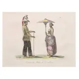 Louis Choris, Costumes de des Malais de L’Isle de Luzon (Costumes of the Malays in the Island of Luzon), Lithograph with hand-colouring taken from the work of Louis CHORIS (1795 -1828) Picturesque journey around the world with the Russian Captain Otto KOTZEBUE (1787 - 1846), published in Paris in 1822.