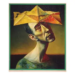 Rudolf Hausner, Gelber Narrenhat, lithograph, 440/1000