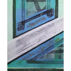 Abstract by Jaime Roque, oil on paper, offered Jul 2021