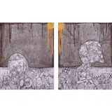 Jessie Mondares, Untitled (Diptych), mixed media on canvas