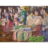 Dante C. Palmes, a) Untitled b) Bangketa, oil on canvas