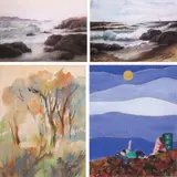 Untitled I and II (Seascape)
Untitled
Munting Pangarap by a) Salvacion b) Hidalgo c) Rona Buenaseva-Chua, pastel on paper watercolor on paper acrylic on canvas, offered Jul 2021
