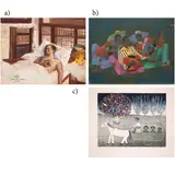 Man Sleeping
Three Musicians
Lolly Tree by a) Anna Varona b) Pat Reyes c) Laurel Nannup, oil on canvas oil on canvas etching, aquatint, and hand colouring, offered Jul 2021