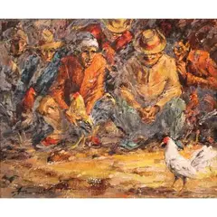 Untitled by Angel Cacnio, oil on canvas, offered Jul 2021