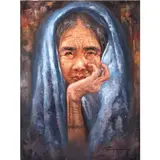 Lemuel Cunanan, The Legend (Whang-Od), oil on canvas
