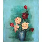 Dr. Gregorio Lim, Vase and Roses, oil on masonite panel