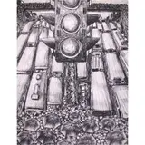 Marcial Pontillas, Traffic in Black and White, pastel on paper