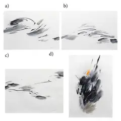 Rico Lascano, a) Water Dance XXI
b) Water Dance IV
c) Water Dance XVI, acrylic on paper