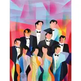 Manuel Baldemor, 61st Cannes Film Festival, mixed media, acrylic and watercolor on canvas