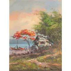 Antonio Bais Calma, Landscape, oil on canvas