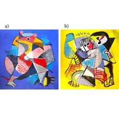 Untitled I and II by William Yu, oil on canvas, offered Jul 2021