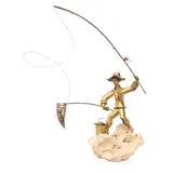 Richard Castrillo, Untitled (Mangingisda), brass mounted on a marble base